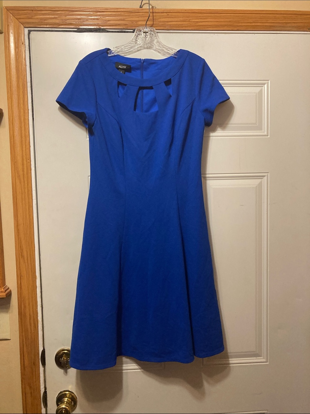 Alyx Cobalt Blue Short-Sleeve Fit & Flare Dress 6